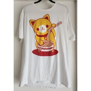 Maruchan‎ T-Shirt XL White Cotton Men's Short Sleeve Crew Neck Graphic Tee